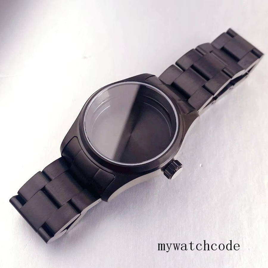 Tandorio Pilotenuhrengehäuse, Edelstahl, Schwarz, 36mm/39mm, Unisex - Bild 2