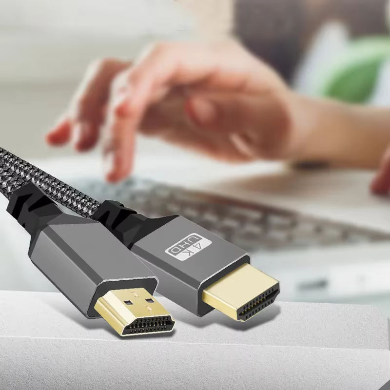 BSN HDMI-zu-HDMI-Kabel Nylon HD 4K@60Hz V2.0 Verlängerungskabel Stecker auf Stecker, Schwarz - Bild 4