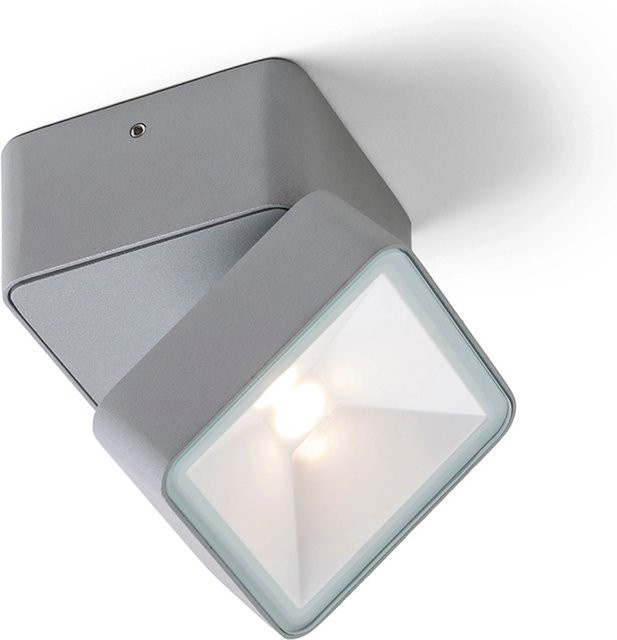 Rendl Außenleuchte Flavio Sq LED in Lichtgrau mit IP54 Schutzart und warmweißem Licht - Bild 1