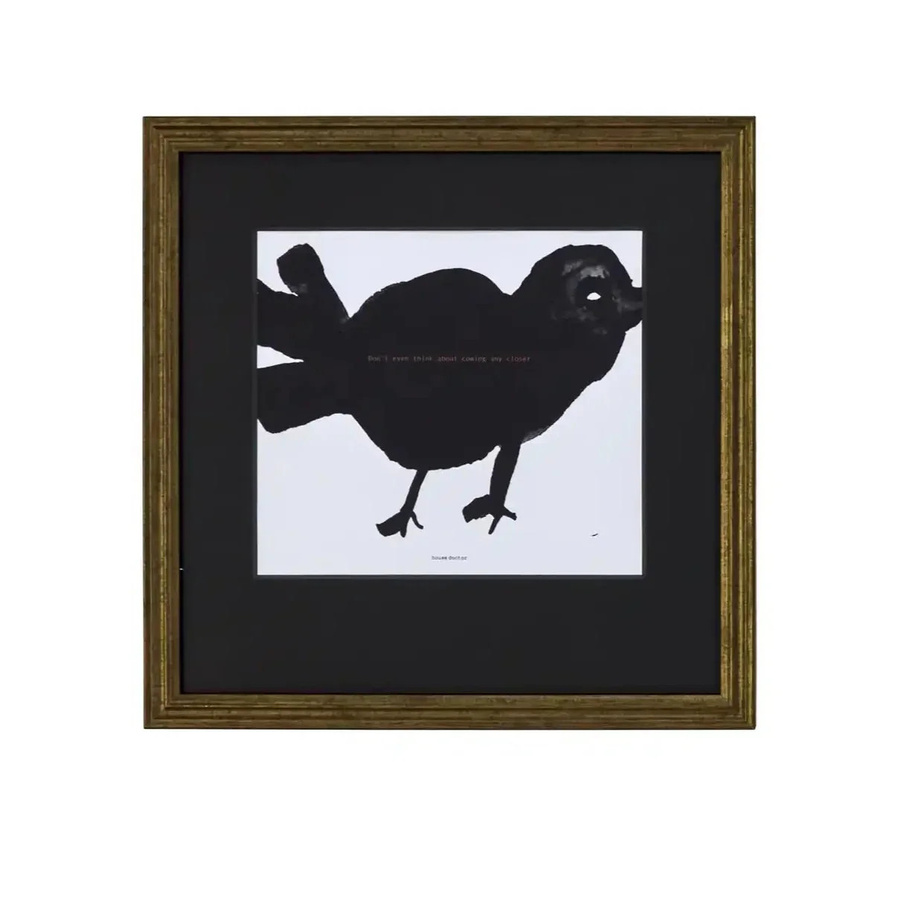 House Doctor Gemälde Bird mit Vogelmotiv in Schwarz, B/H: 40 x 40 cm - Bild 1