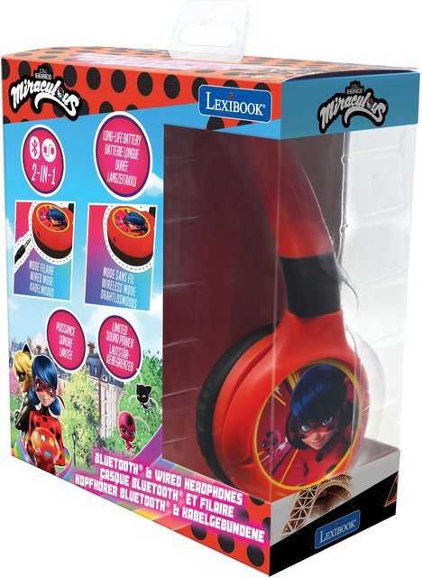 HPBT010MI Miraculous On-Ear Kopfhörer in Rot mit Bluetooth und 3,5 mm Klinkenanschluss - Bild 1