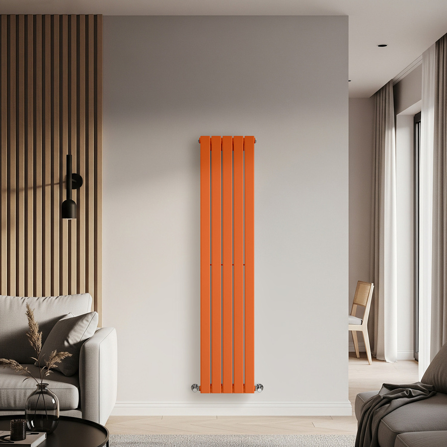 Einlagiger Design-Heizkörper Vertikal von Delta in Sunset Orange, Höhe: 160 cm, Breite: 35 cm - Bild 1