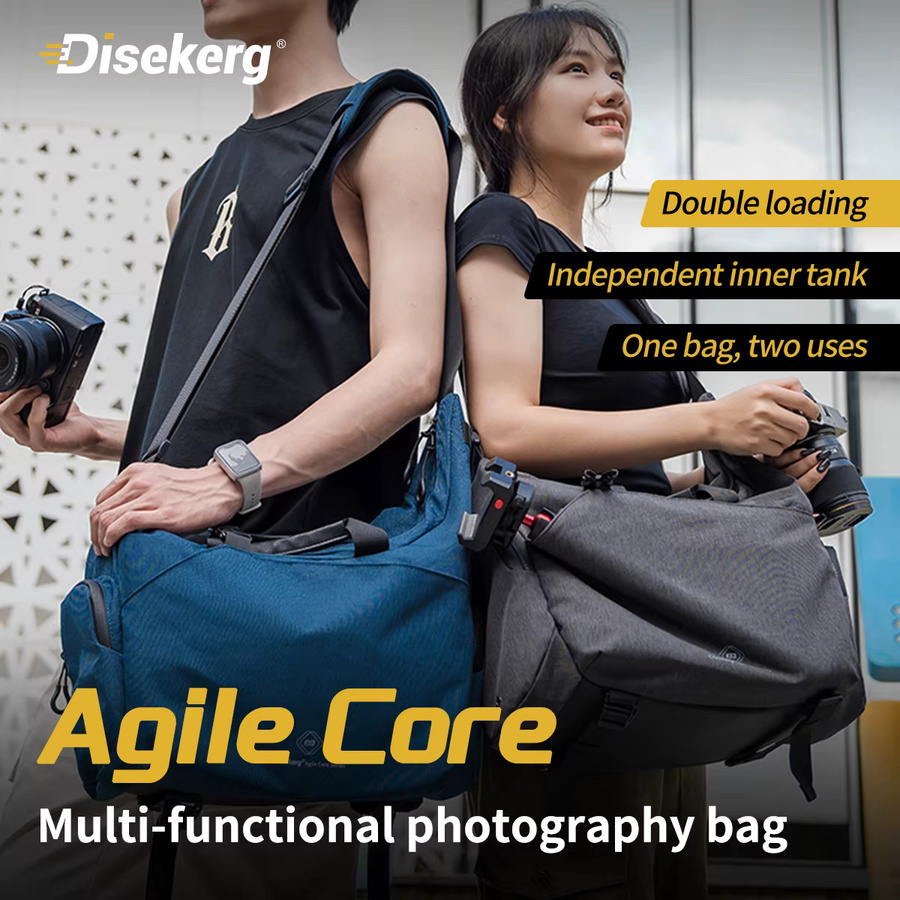 MECO&DISE Agile Core DSLR-Kameratasche mit unabhängigem Innenfach und Schultergurt in Grau - Bild 2