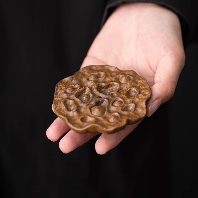 Traditioneller Zisha Teekannen-Deckel mit kreativer Lotus-Glasur und Rahmen als dekoratives Teegeschirr-Ornament - Bild 2