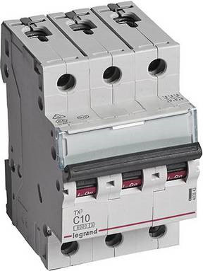 Legrand TX3 LS Leitungsschutzschalter MCB C10A 3-polig 6kA Grau 3M - Bild 1