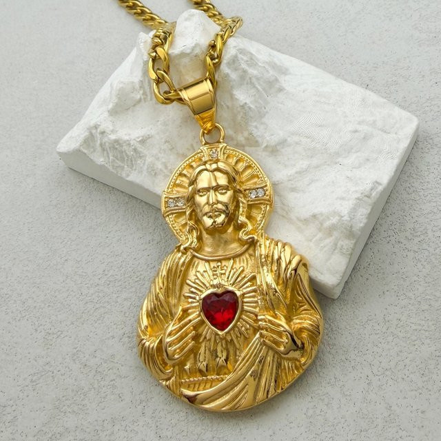 greppn Anhänger Edelstahl, Gold, Kristall, Unisex - Bild 1