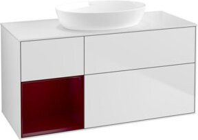 V&B Waschtischunterschrank Finion mit Wandbeleuchtung, Weiß lackiert, Breite: 120 cm, Höhe: 50,1 cm, Tiefe: 50,1 cm - Bild 1