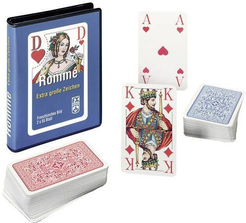Ravensburger Kartenspiel Rommé, Canasta und Bridge mit großen Eckzeichen