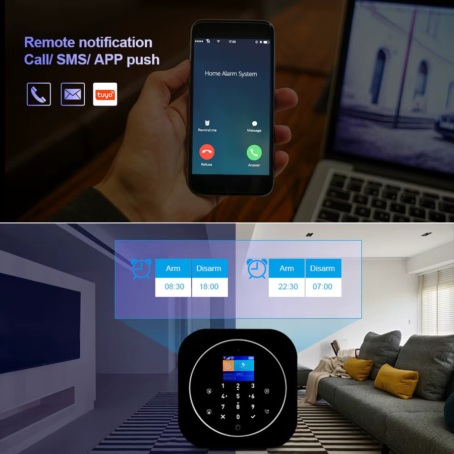 KERUI Wireless Home Security Alarm System mit Bewegungsmelder, Alexa WiFi und GSM via Tuya Smart oder Smart Life - Bild 4
