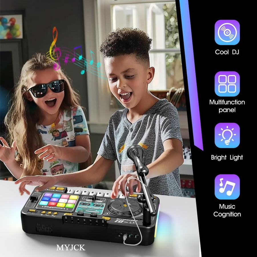 Yiran toy Kinder DJ-Mixer mit Mikrofon und elektronischer Klaviertastatur - Bild 5