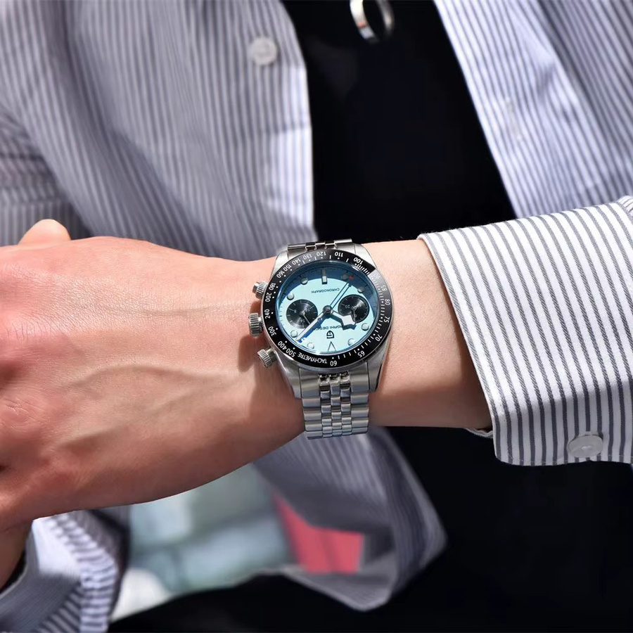 Pagani Design Chronograph, Quarz, Edelstahl, Saphirglas, Blau, Herren - Bild 4
