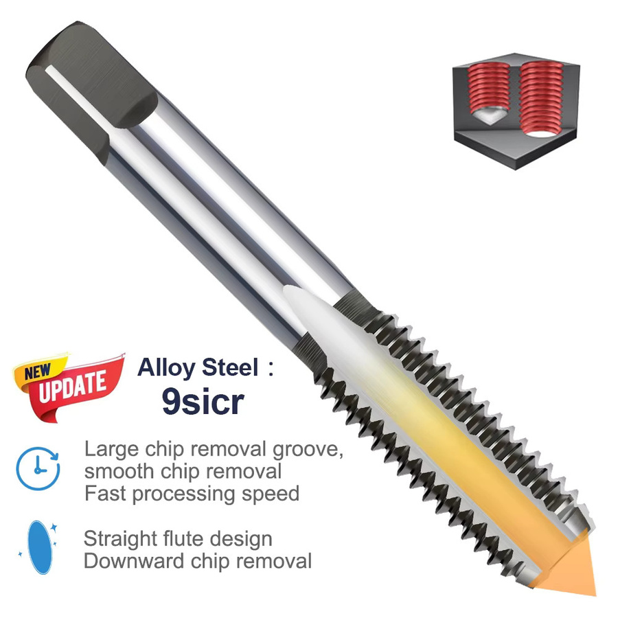 xcan 3-teiliges HSS-Gewindebohrer-Set M2-M24, Gerade Geriffelte Metrische Handgewindebohrer in Silber - Bild 2