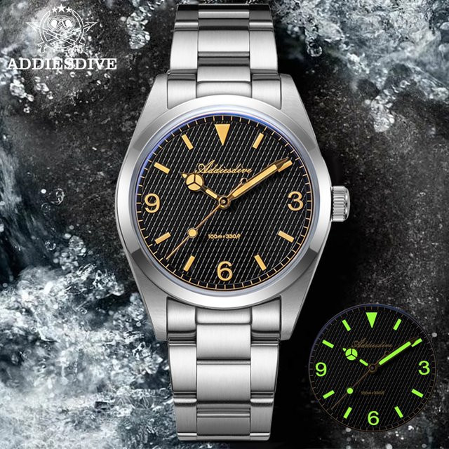 ADDIESDIVE Armbanduhr, Herren, Quarz, Edelstahl, Schwarz, 10 ATM - Bild 1
