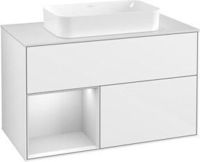 Villeroy & Boch Waschtischunterschrank Finion mit Abdeckplatte in Weiß, B: 100 cm, T: 50,1 cm - Bild 1