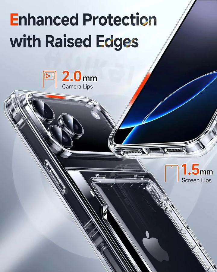 Apple iPhone 17 Pro Max, 17 Pro, 17 Air und 17 Schutzhülle mit Kartenfach und Slide Slot in Transparent - Bild 3