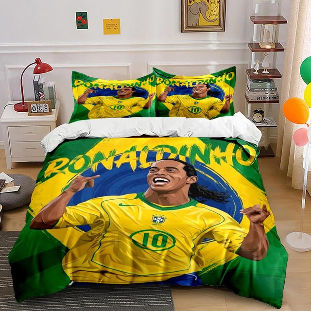 Haisilk Moon Bettwäscheset Brasilien CBF Logo mit Bettbezug und Kissenbezügen, Farbe Gelb, Breite: 220 cm, Tiefe: 240 cm - Bild 1