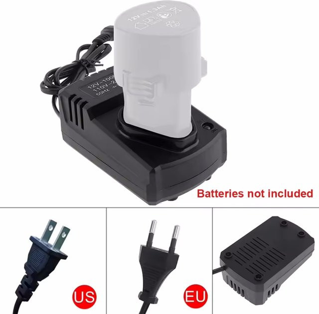 Universal 12V Elektrisches Bohrer Ladegerät für Li-Ion Akkus, Schwarz, DC US/EU Stecker, 110-240V - Bild 1
