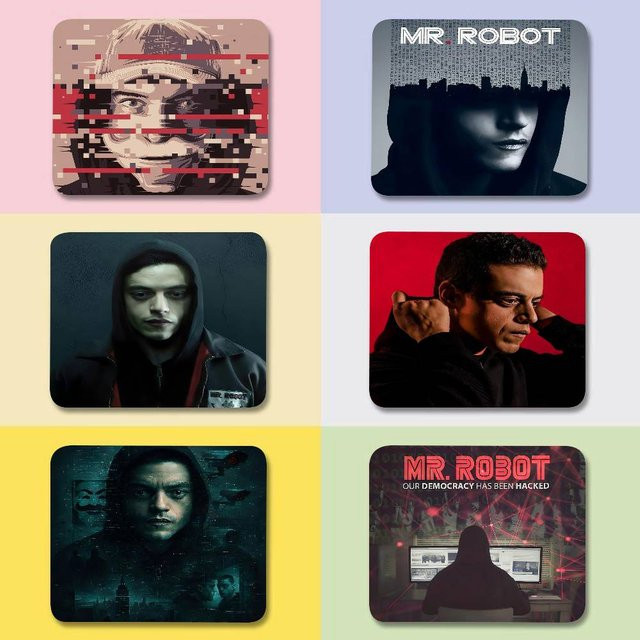 Mini-Mauspad Mr. R-Robot Horror-TV-Serie Design, Mehrfarbig - Bild 1