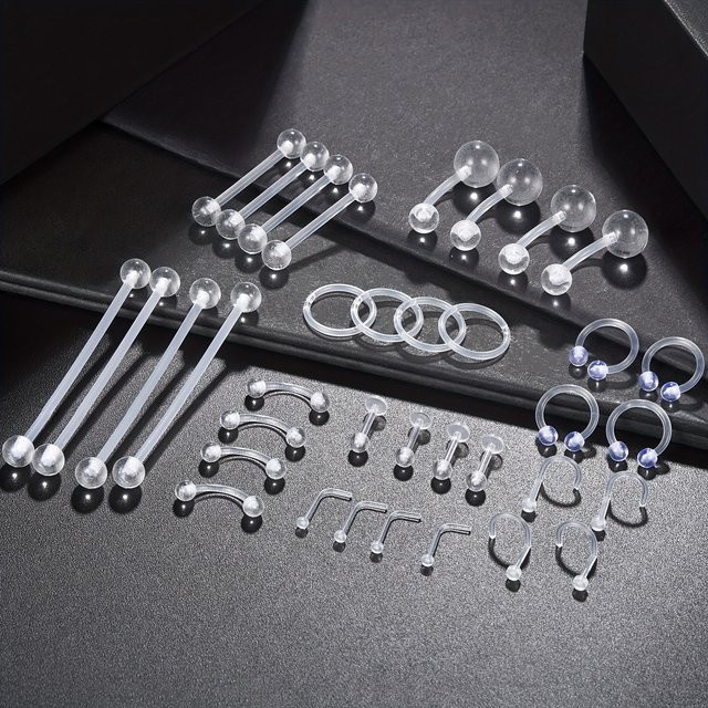 Piercing-Set Kunststoff, transparent, Unisex - Bild 1