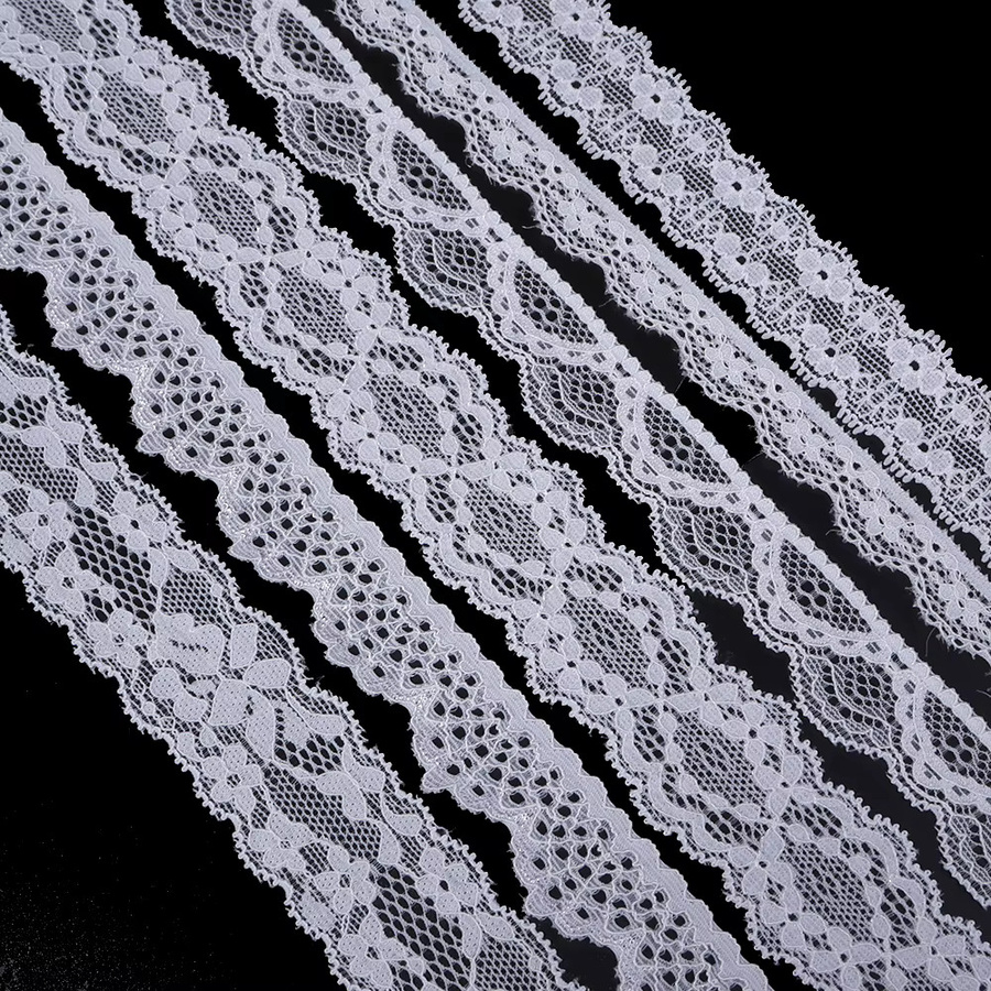 Weißes elastisches Spitzenband für DIY-Dekorationen, Geschenkverpackungen und zum Nähen von Kleidung, 5 Yards/Lot - Bild 5