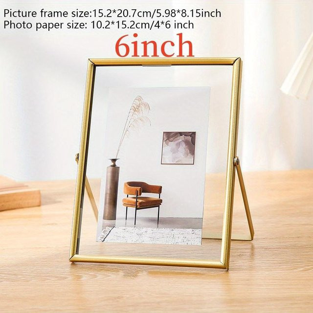 SZwatch Fotorahmen aus Acryl in Beige und Transparent, minimalistischer rechteckiger Tischrahmen für 4 Zoll Bilder - Bild 1