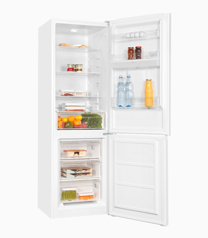 Exquisit Kühl-Gefrierkombination KGC320-95-E-WS-040C in Weiss, Standgerät mit LED-Innenbeleuchtung und Super Freezing, B/T/H: 60,0 x 60,5 x 185,8 cm - Bild 1