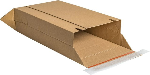 100 Versandtaschen aus Wellpappe von PROREGAL in Braun mit Selbstklebeverschluss und Aufreißfaden, B x H x T: 34,6 x 24,6 x 0,76 cm - Bild 1