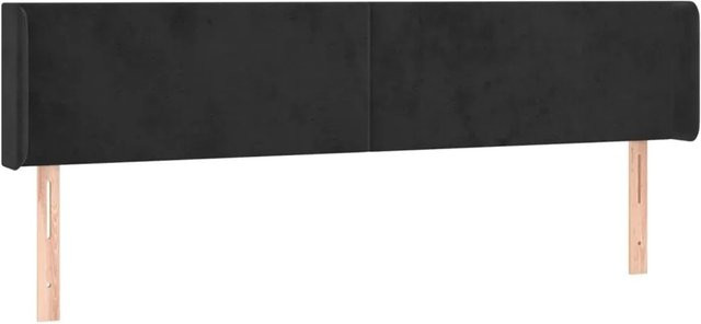 vidaXL LED Kopfteil in Schwarz aus Samt mit USB-Ladeport und integrierter Beleuchtung, B: 183 cm, T: 16 cm, H: 78-88 cm - Bild 1