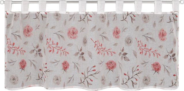 Neusser Collection Schlaufenpanneau Rachele Blumendesign Rosa-Grau B: 45 cm, H: 135 cm - Bild 1