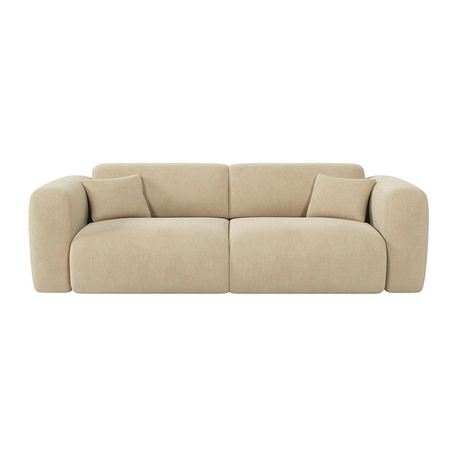 Maison Céphy Schlafsofa Pogni in Beige mit Feincord-Bezug, Breite: 240 cm - Bild 2