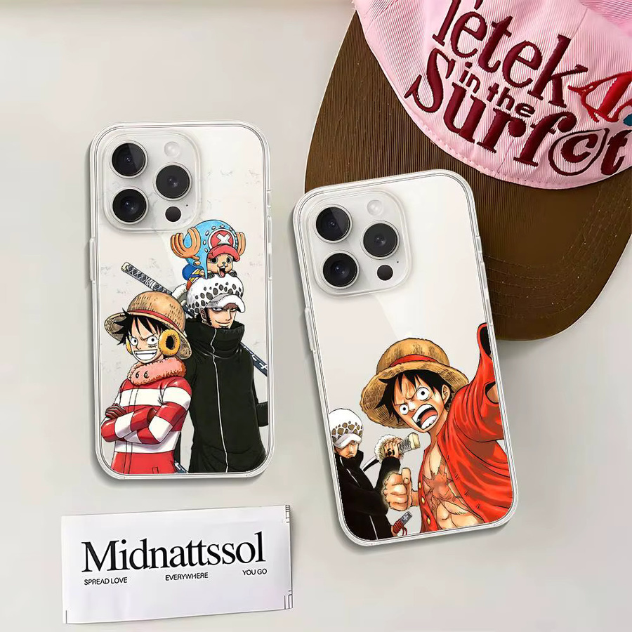 ONE PIECE Anime Handyhülle für iPhone 17 16 15 14 13 12 11 Pro Max Plus Transparent - Bild 2