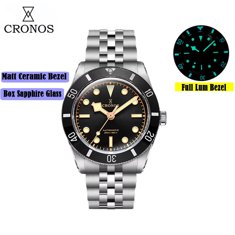 Cronos Taucheruhr, Automatik, Edelstahl, 39 mm, Aluminium-Lünette, Herren - Bild 4