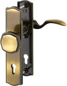HOPPE HT-Schutz-Wechselgarnitur Langschild Meran M57/371A/370/112SH PZ 10/92 in brünierter Messing-Optik - Bild 1