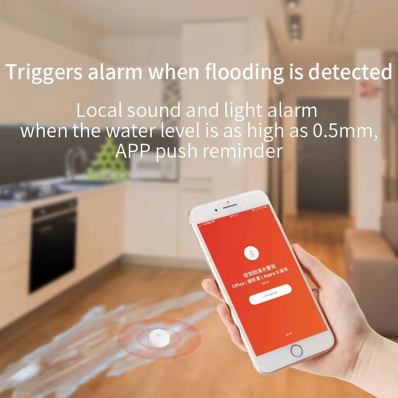 Aqara Wasserleck-Sensor Zigbee Überschwemmungsmelder mit IP67 Schutz, Feuchtigkeitssensor für die Mijia App, Farbe: Weiß - Bild 2