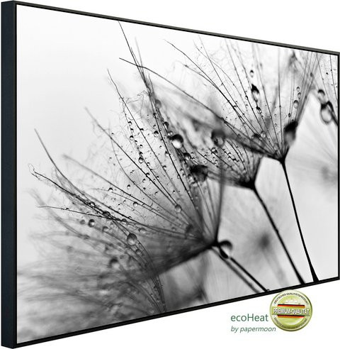 papermoon EcoHeat Infrarotheizung mit Blumen-Design in Schwarz und Weiss, Matt-Effekt, App-Steuerung und Überhitzungsschutz - Bild 1