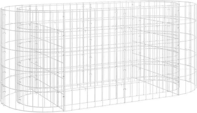 Furnicato Gabionen-Hochbeet aus verzinktem Eisen in Silber, B/T/H: 120 x 50 x 50 cm - Bild 1