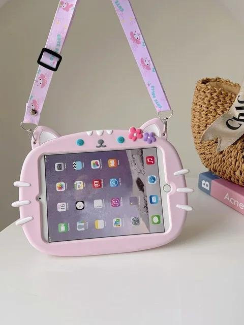 Kinder Cartoon Tablet Hülle für Samsung Galaxy Tab A9 Plus S9 FE S8 S7 A8 A7 S6 Lite in Pink mit Ständerfunktion - Bild 1