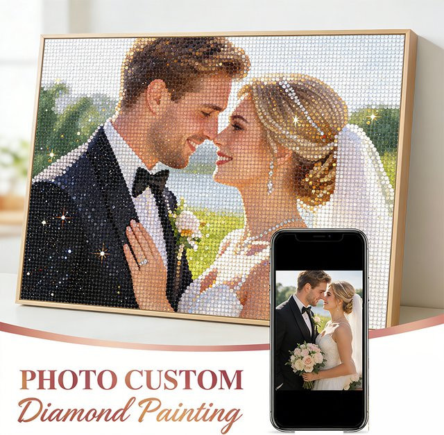 Huacan DIY Diamond Painting Set mit personalisiertem Foto-Mosaik in Multicolour, B/H: 20 x 20 cm - Bild 1
