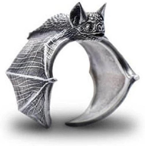 Fledermausring Messing, Silber, Herren - Bild 1