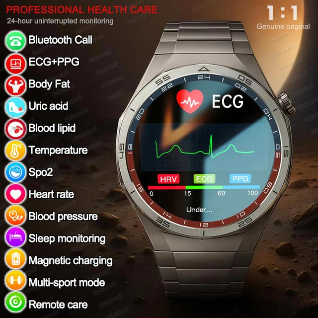 GUHUAVMI Smartwatch, Schwarz, Unisex - Bild 1