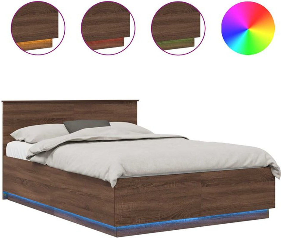 Modernes Bettgestell aus Holzwerkstoff von vidaXL in Braun, B/T/H: 150 x 200 cm - Bild 1