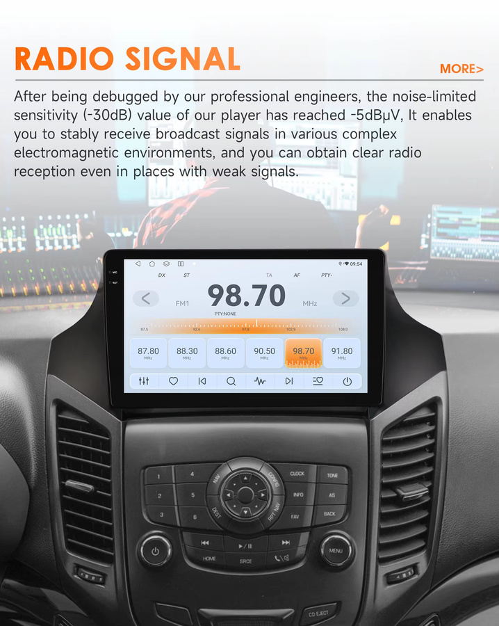 Hizpo Android 14 Multimedia-Autoradio mit GPS Navigation und Carplay für Chevrolet Orlando 2010 - 2018 in Schwarz - Bild 2