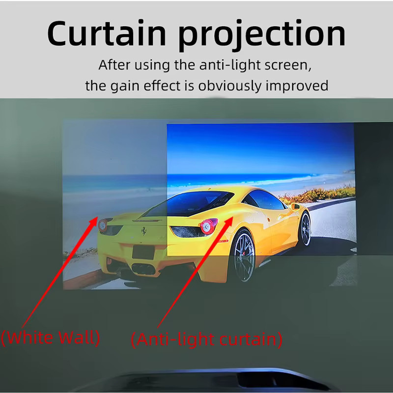 LEJIADA Projektor-Leinwand mit Anti-Licht-Effekt, 16:9 Format, Metallgrau und schwarzem Rand, tragbar für Zuhause und Outdoor - Bild 3