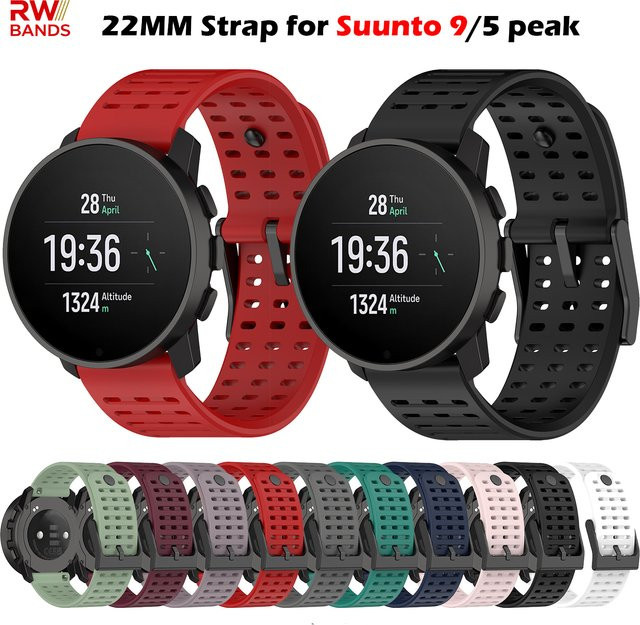RWBANDS Uhrenarmband Silikon, Schwarz, für Suunto Smartwatch - Bild 1