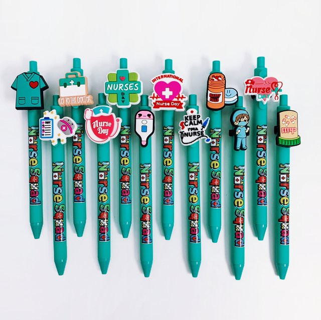 Set aus 12 oder 15 medizinischen Schreibstiften mit PVC-Soft-Touch-Motiven für Geschenke - Bild 1