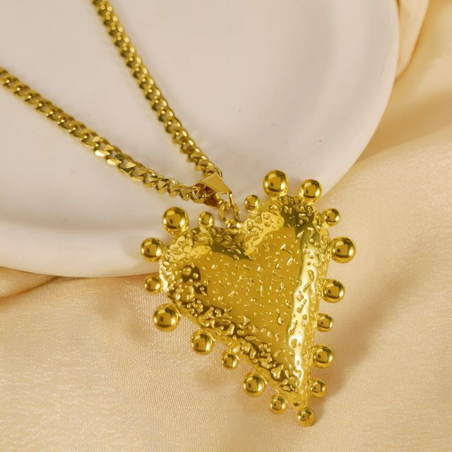 MECYLIFE Halskette, Herzanhänger, Edelstahl, Gold, Damen - Bild 1