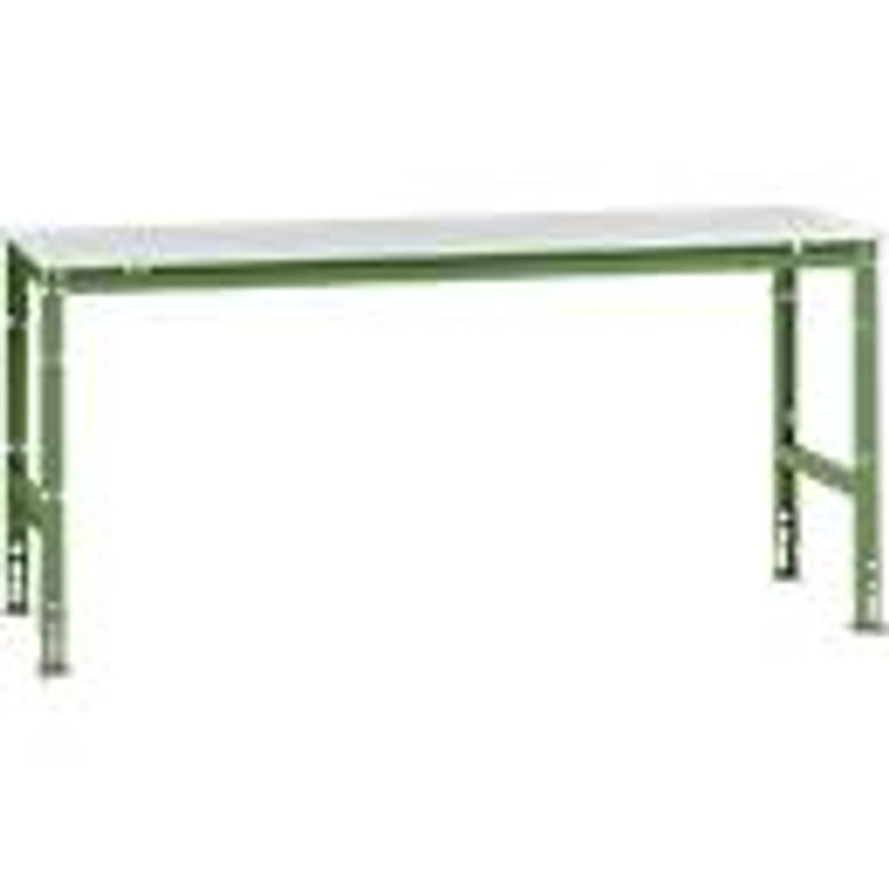 Manuflex Arbeits-Grundtisch UNIVERSAL Standard mit Kunststoffplatte, Farbe: Grün, B/T/H: 200 x 80 x 76-87 cm - Bild 2