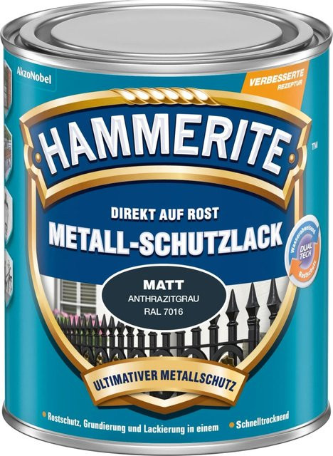Hammerite Metall-Schutzlack Anthrazit matt 250 ml - Bild 1