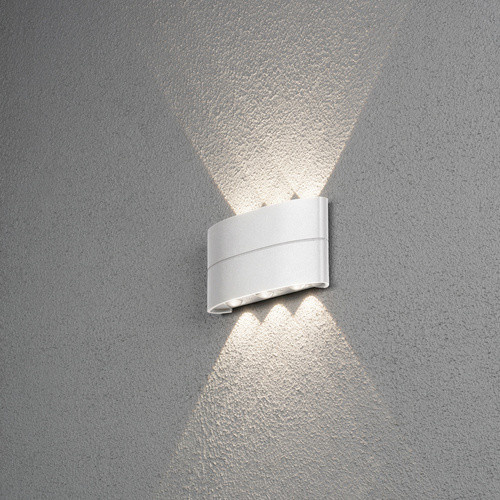 Konstsmide Außenleuchte Chieri in Weiss mit LED-Leuchtmittel, Wandlampe für den Garten, B/H/T: 18,5 x 9,5 x 4 cm - Bild 3