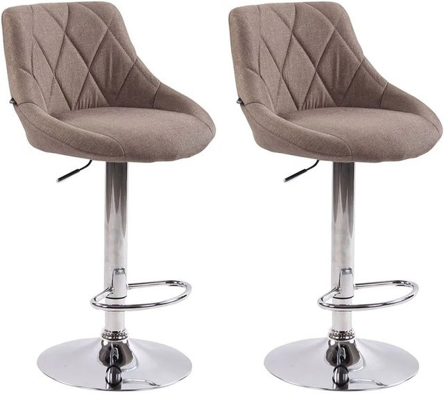 CLP 2er Set Barhocker Lazio Stoff Taupe mit 360 Grad Drehsitz - Bild 1